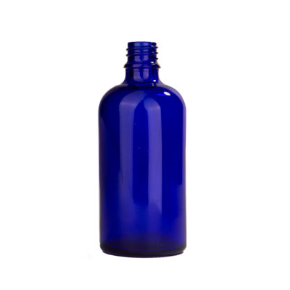 Flesje glas 100ml all-round DIN18 blauw